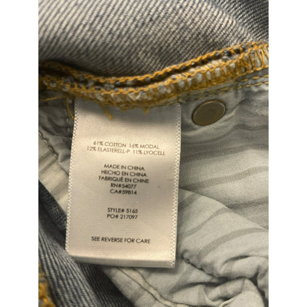 CAbi 5165 Slim Boyfriend Distressed Stretch Jeans Size 6 Distressed Blue Boho - Picture 4 of 4